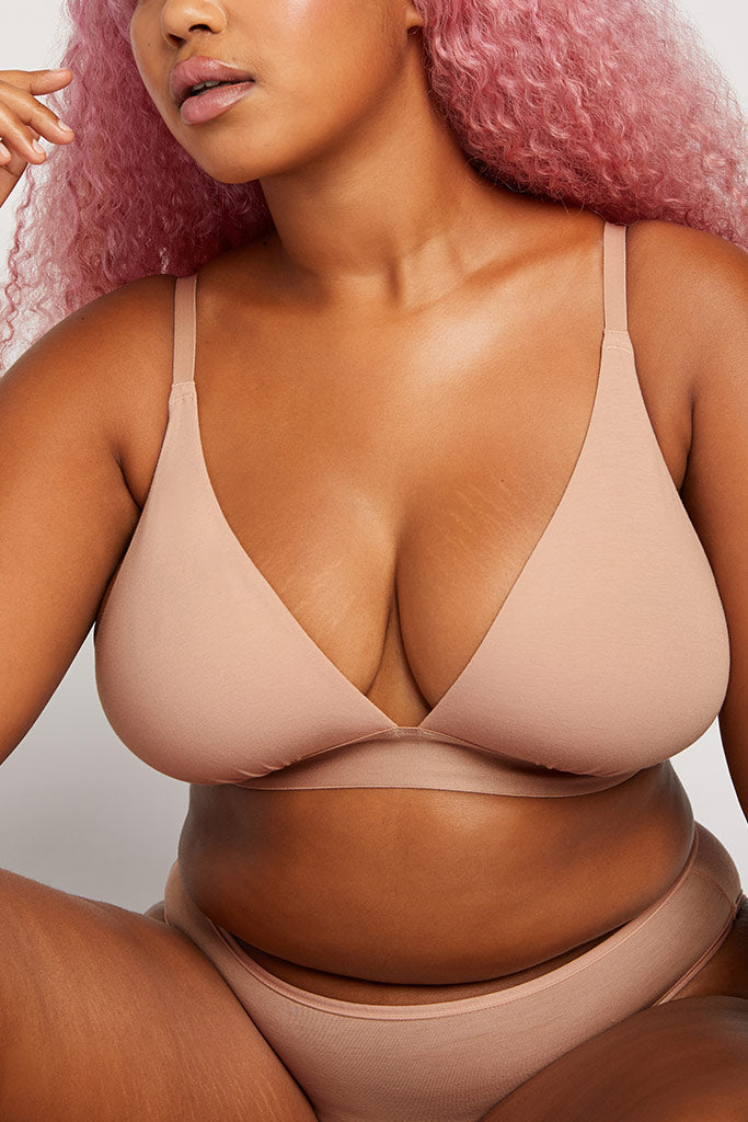 Cloud Cotton Triangle Bra in Buff