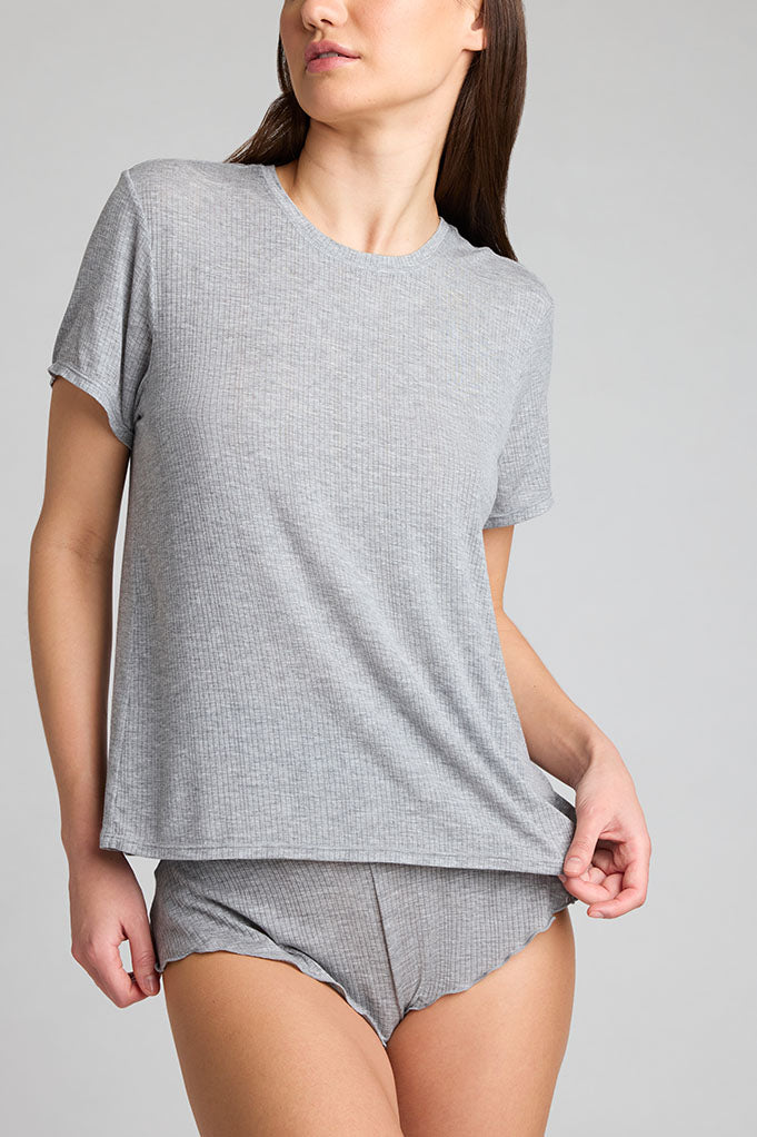 Whipped Boyfriend Tee in Heather Grey